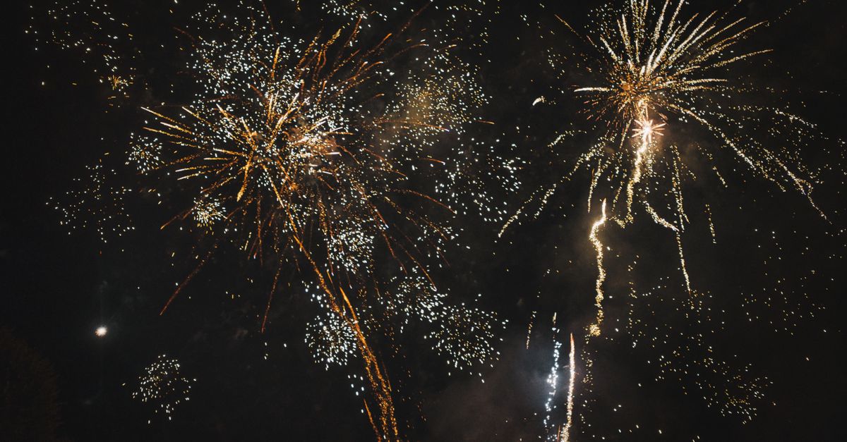 A captivating fireworks display lighting up the night sky, perfect for festive celebrations.